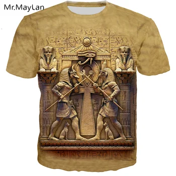 Vintage Ēģiptes Faraona Gvardes 3D Druka T kreklu Vīrieši/sievietes Retro Streetwear T-krekls 2019 Vasaras Cilvēks Crewneck T Topi Apģērbi