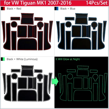 VW Volkswagen Tiguan MK1 2007~2016 Gumijas Anti-slīdēšanas Paklājiņš Durvju Groove Kausa pad Kalniņi Auto Aksesuāri 2008 2009 2010 2011 2012
