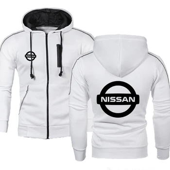 Vīriešu Hoodies Nissan Automašīnu Logo Drukāt Gadījuma Hip Hop Harajuku ar garām Piedurknēm ar Kapuci sporta Krekli Vīriešu rāvējslēdzēju Jaka Cilvēks Hoody Apģērbi