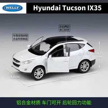 WELLY 1:36 Hyundai Tucson, IX35 Metāla Luksusa Transportlīdzekļa Lējumiem Pull Atpakaļ, Automašīnas Modeli, Rotaļlietas Zēns Kolekcija