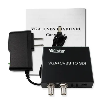 Wiistar VGA+ CVBS SDI Converter VGA 3RCA SDI Adapteris Atbalsta 2 SDI Izeja, SD, HD 3G-SDI PC HDTV