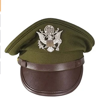 WW2 ASV Gaisa Spēku Virsnieku Militārās Cepuri Ar Sudraba Krāsas Emblēma Ērglis MILITĀRĀ CEPURE