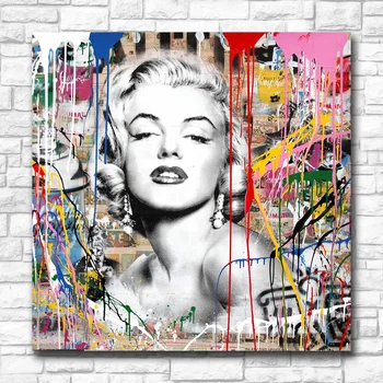 Wxkoil Sienas Art Attēlus Viesistaba, Mājas Dekoru Abstraktus Grafiti Mākslas Marilyn Monroe Glezna Eļļas Glezna Iespiesti Bez Rāmīša