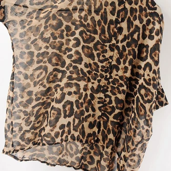 XITAO Tendence Leoparda Šifona Kreklu Plus Lieluma Zaudēt Nelegālo Bat Piedurknēm Plānas Sievietēm, Topi Modes Pavasara Vasaras Blūzes XJ4287