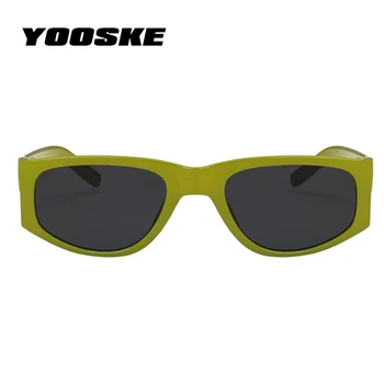 YOOSKE Vintage Cat Eye Saulesbrilles Sievietēm, Vīriešiem Retro Zaļā Hip-hop, Saules Brilles Modes Briļļu Toņos