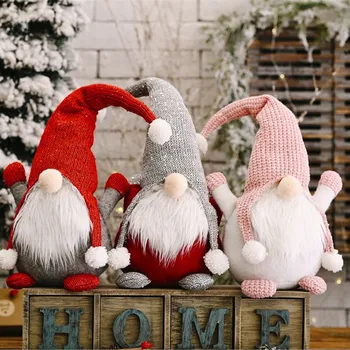 Ziemassvētku Adīta Cepure Sejas Lelle Ziemassvētku Rotājumi Mājās Ziemassvētku Gnome Rotājumu Xmas Dāvanas jaungada Dekori ir 2021. kerst