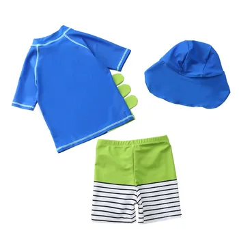 Zēns Divi Gabali Tērps, Peldkostīms 1-6 Gadu Bērni Īsām Piedurknēm UV Aizsardzību, Peldkostīmi 