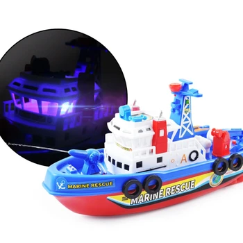 Ātra Mūzika, Gaismas Elektriskās Jūras Glābšanas Ugunsdzēsības Laivu Rotaļlietas Bērniem
