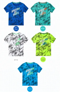 Ātri Žāvēšanas Zēnu Sporta Run T-Krekls Ar Īsām Piedurknēm Apģērbs Zēniem T Krekls Jaunu 2019. Gada Vasarā Bērni Topi, Pusaudžu, Bērnu Apģērbi