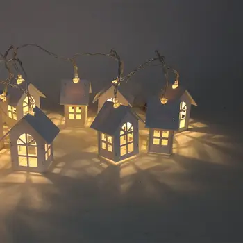 1.5 M 10pcs LED Ziemassvētku Eglīte House Stila Pasaku Gaismas Led String kāzu natal Vainags Jaunā Gada, ziemassvētku rotājumi mājās