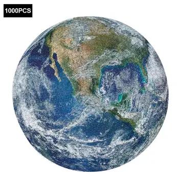 1000PCS Apaļā Puzzle Mēness/ Zeme 1000 Puzzle Gabalus Grūti Pieaugušiem Bērniem Planētām Puzzle Rotaļlietas Izglītības Dropshipping