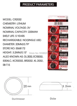 100gab cr2032 DL2032 ECR2032 5004LC KCR2032 BR2032 3 v, lai maxell pogu monēta šūnu litija baterijas skatīties auto rotaļlietas