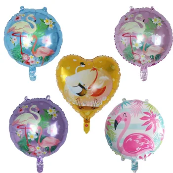 10pcs 18inch Flamingo Baloni Folija Dzimšanas dienu, Kāzu Vasaras Pusi Bērnu Dienas Dekorācijas: Hēlija Piepūšamās gulbis Ballons Dāvanas, Rotaļlietas