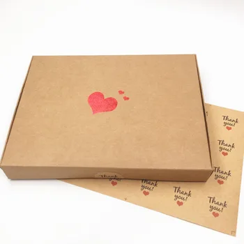 12pcs Kraft Papīra Iepakojuma Kastes 20*15*2.5 cm Thermoprinting Mīlestība-Sirds Kāzu Dāvanu Kastes,Dabīgā Zīda šalli Iepakojuma Kastes