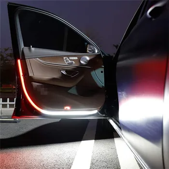 12V Dekoratīvās Gaismas Automašīnu Durvju Brīdinājuma Indikators Automātiskās Durvis, LED Sloksnes Gaismas Universālā Durvis, Apgaismojums Strobe Drošības Apkārtējā Lampas