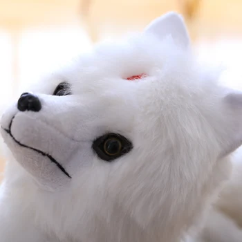 1pc 56/63cm Gudrs Simulācijas Balts Deviņas Astes Fox Plīša Rotaļlieta Pildījumu Dzīvnieku Gumiho Lelle Jauki Fox Rotaļlietas Meitenēm Dāvanu