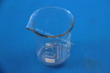 200 mL Lab Stikla Vārglāzē, ar platu muti, borsilikāta stikls 3.3 materiāls