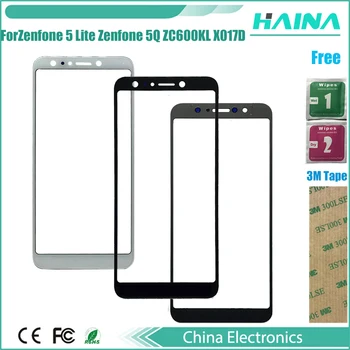 2018 Stikla Lēcu Nomaiņa Touch Asus ZenFone 5 Lite ZC600KL 5Q X017DA S630 priekšējā stikla lēcu panelis sensoru ar lentu
