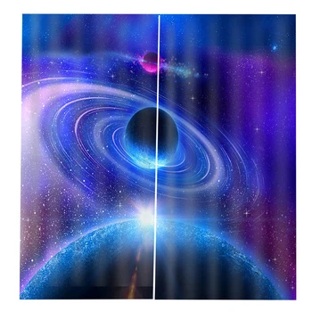 2gab 75x166cm Cosmos Planētas Galaxy Ūdensizturīgs Logu Aizkaru Pārklājus, Balkons Dekoru Karstā