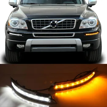 2gab Auto Dienas Gaitas Lukturi LED dienas gaitas lukturi Volvo XC90 2007 2008 2009 2010 2011 2012 2013 Lampas Pagrieziena Signāls, miglas lukturi Mirgo
