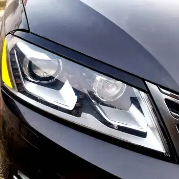 2gab CarbonLook Sveķu Lukturu Plakstiņa Uzacis Segtu auto Uzlīme Melns VW par Passat B7 2010 2011 2012 2013 Auto Stils