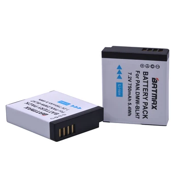 2Pc 750mAh DMW-BLH7 BLH7 DMW-BLH7PP DMW-BLH7E Akumulators + LED USB Lādētāju ar C Tipa par Panasonic Lumix DMC-GM5,DMC-GF7,DMC-GF8