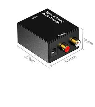 3.5 mm Optiskā Digitālā Stereo Audio, SPDIF Toslink Koaksiālā Signāla Uz Analogo Pārveidotāju APK Jack 2*RCA Pastiprinātājs Dekoderi Adapteri
