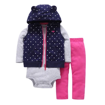3 Gabals Komplekts Jaundzimušā Apģērbu Kapuci Jaka+Bikses+Romper Bebes Zēnu Drēbes Mazulim Meitene Kokvilnas Komplekti Bērniem Tērpiem 2018 Jaunas