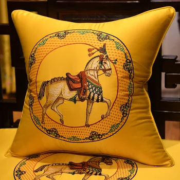 35x50/45/40x60/50/60cm Ķīnas luksusa izšūti zirgu spilvens segums atzveltni dekoratīvā spilvena segums dīvāns jostas spilvendrāna