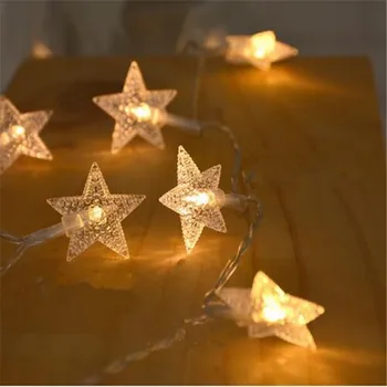 3M 20LED Zvaigžņu Vara Stieples String Gaismas LED Pasaku Gaismas Ziemassvētku Kāzu dekorēšana Gaismas Akumulators Darbojas mirgot gaismas
