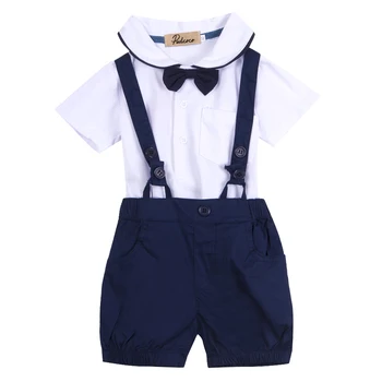 3pcs Toddler Bērnu Zīdaiņu Zēnu kungu Apģērbu Kokvilnas Apģērbs tauriņu+T-krekls+Krūšautlenču Bikses Bērniem, Drēbes, Uzstādīt