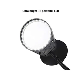 3x10x Apgaismojums LED 8x15X Palielināmais Stikls Galda Lampa ar Skavu, Rokas, USB-powered 38 Led Lampas Lupas