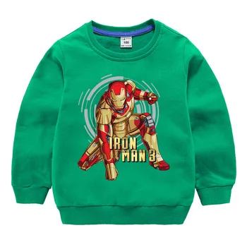 3~10 Gadus Rudenī un ziemā bērnu apģērbu anime Multfilmu varonis Dzelzs garām piedurknēm top krekls T-krekls kokvilnas blūze zēnu drēbes dāvanu