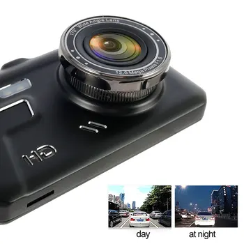 4-collu DVR 1080P HD Touch Screen Dual Objektīvs Dash Cam Priekšā un Aizmugurē, Vadītāja Ieraksti Automašīnu Kameru Ieraksti