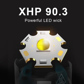 400000LM XHP90.3 Taktiskais lukturītis lukturītis Uzlādējams led usb lukturīti 18650 26650 jaudīgu lukturi XHP50 XHP70 laternas