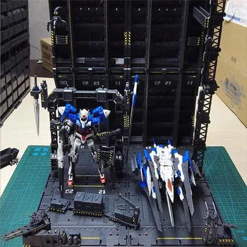 4gab/komplekts DIY Mehāniskās Ķēdes Darbība Displejs Bāzes Mašīna Ligzdu MG 1/100 Gundam Modeli, Garāžas Pamatne ar Uzlīmēm