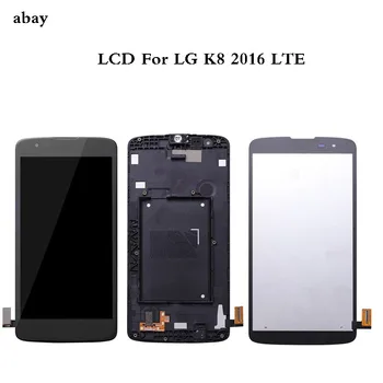 5.0 Collas LG K8 2016 LTE K350N K350E K350DS LCD Displejs Ar Touch Screen Digitizer Montāža Ar Rāmi