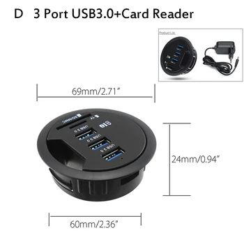5 Veidi Mount Galda Hubs USB 3.0/2.0 HUB Adapteri Ierīces Uzlādes par Macbook Ārējo Stereo Skaņas Kombinēto Uzlādes Lasītāju Kartes