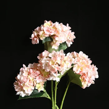 5gab Mākslīgie ziedi Zīda hydrangea Līgavu pušķi, kāzu jauno Gadu mājās dekorēšanas piederumi vāze, ziedu kompozīcijas