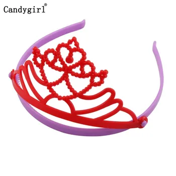 6pcs Candygirl Plastmasas Kronis Galvassegu Baby Girl Bērniem Tiara Hairbands Matu Stīpas Piederumi Matu Joslas Cepures DIY