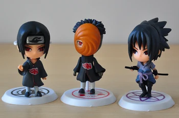 6pcs/daudz 7cm Japāna Lēkt Naruto Darbības Rādītāji Kakashi Sasuke Sakura Itachi Obito Gaara PVC Rotaļlietas Modelis Attēlā Lelles