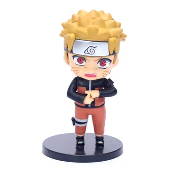 6pcs/daudz Japānas anime Naruto Attēls Gaara Hatake Kakashi Uzumaki uchiha sasuke Q versija Rīcības Attēls modelis rotaļlietas lelle dāvanu bērniem