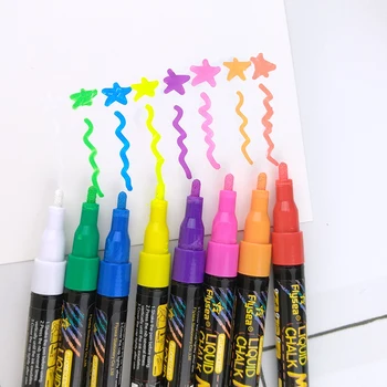 8 Krāsas Šķidrums Krīta Marķieris Pildspalvas Izdzēšami Vairāku Krāsainu Marķieri, LED Kuģa Rakstīšanai Stikls Logu Mākslas Marķieri Pildspalvas