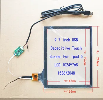9.7 collu USB Touch Screen Digitizer Sensors Radio IPAD 3/4/5/6 LCD 1024*768 1536*2048 Atbalsta Win7 8 10 Aveņu Pi Android