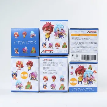 Anime Attēls Nr. Spēle Nav Dzīve Shiro Sora Jibril Steve PVC Darbības Rādītāji Kolekcionējamus Modelis Rotaļlietas Lelle, 6pcs/komplekts