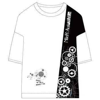 Anime NieR: Automāts YoRHa No. 2 B Tipa Cosplay Pavasara Vasaras Vīrieši Sievietes Studentu Īsām piedurknēm T-krekls ar Piecu punktu piedurknēm kostīms