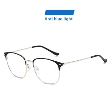 Anti Zilā Gaisma Datoru Brilles Sievietēm Retro Metāla apaļo Rāmi, Briļļu Aizsardzības Vīriešiem Nulles Dioptriju Brillēm
