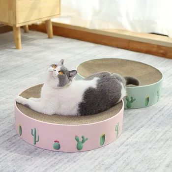 Apaļā Kaķis Scratcher gulta Izturīgs Kaķis Nulles Valdes Gofrētā Papīra Kaķi Scratcher Pildītās Rotaļlietas, Lai Kaķiem Zem 10kg Kaķis Piederumi