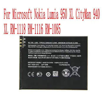 Augstas Kvalitātes 3340mAh BV-T4D Akumulatoru Microsoft Nokia Lumia 950 XL CityMan 940 XL RM-1118 RM-1116 RM-1085 Mobilo Telefonu