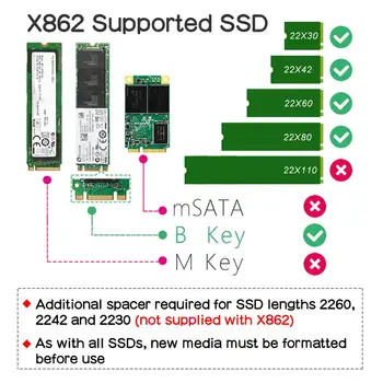 Aveņu Pi 4 B Paraugs X862 M. 2 2280/2260/2242/2230 SATA SSD Vairogs, X862 SSD datu Krātuves Paplašināšanas Valdes Aveņu Pi 4B